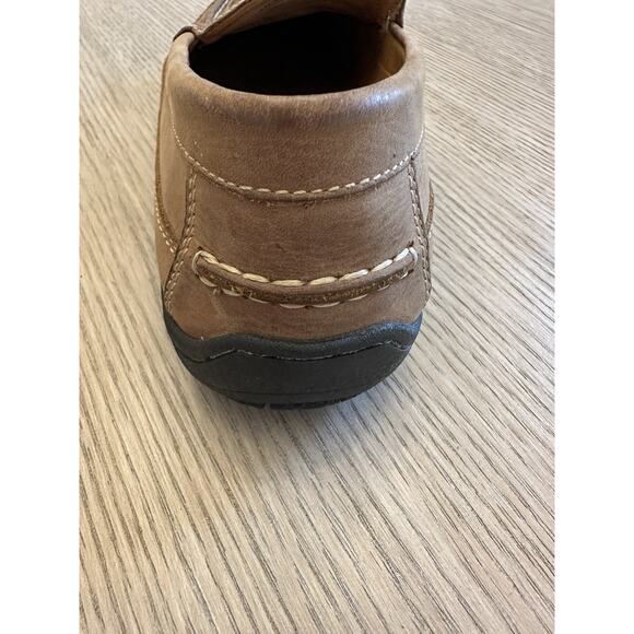 Johnston & Murphy Mens 9 M Basket Weave Loafer Brown Sheepskin Leather Shoes main image 6